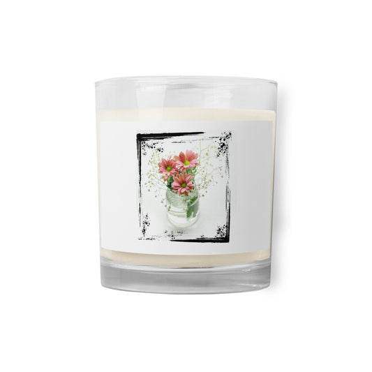 Glass jar soy wax candle